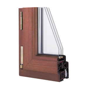 Okna Samoraj finestra pvc veka alphaline, classe A, effetto legno, 6 camere profilo smussato